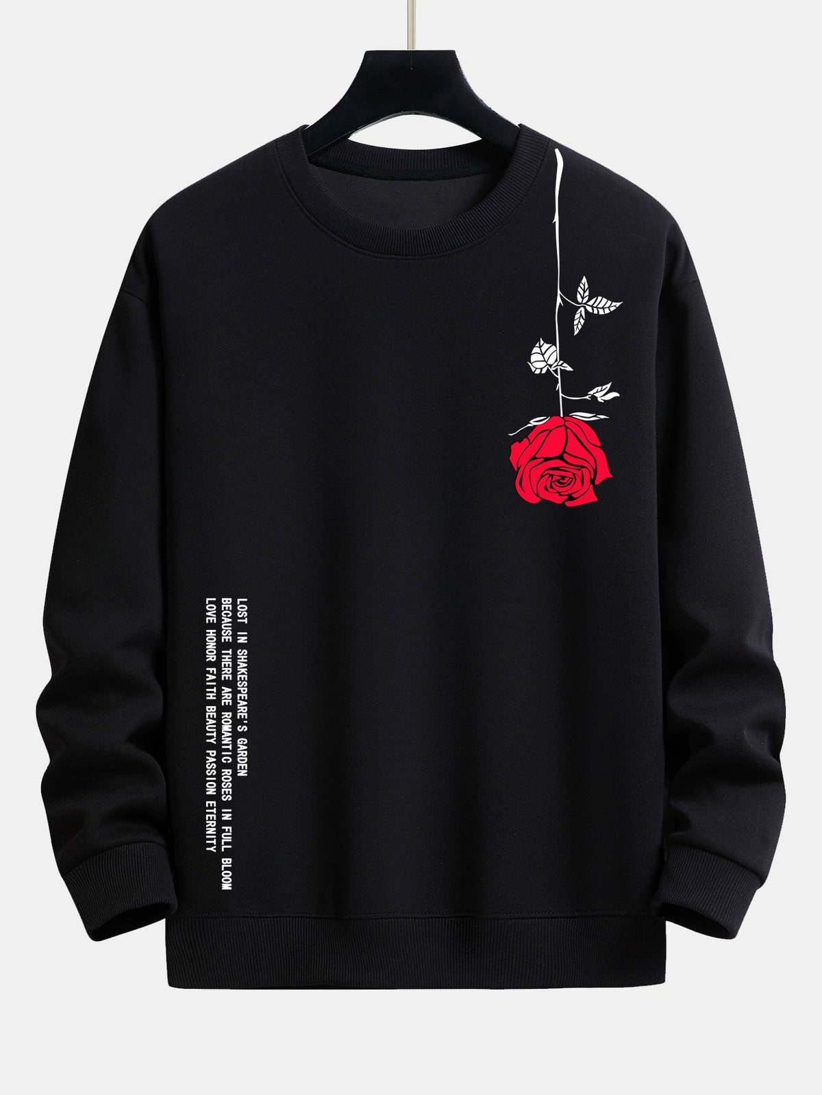 Roosprint Relaxed Fit Sweatshirt with Slogan