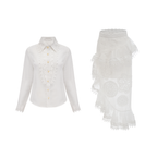 Renée Koordiniertes Semi-Transparentes Oberteil und Rock Set
