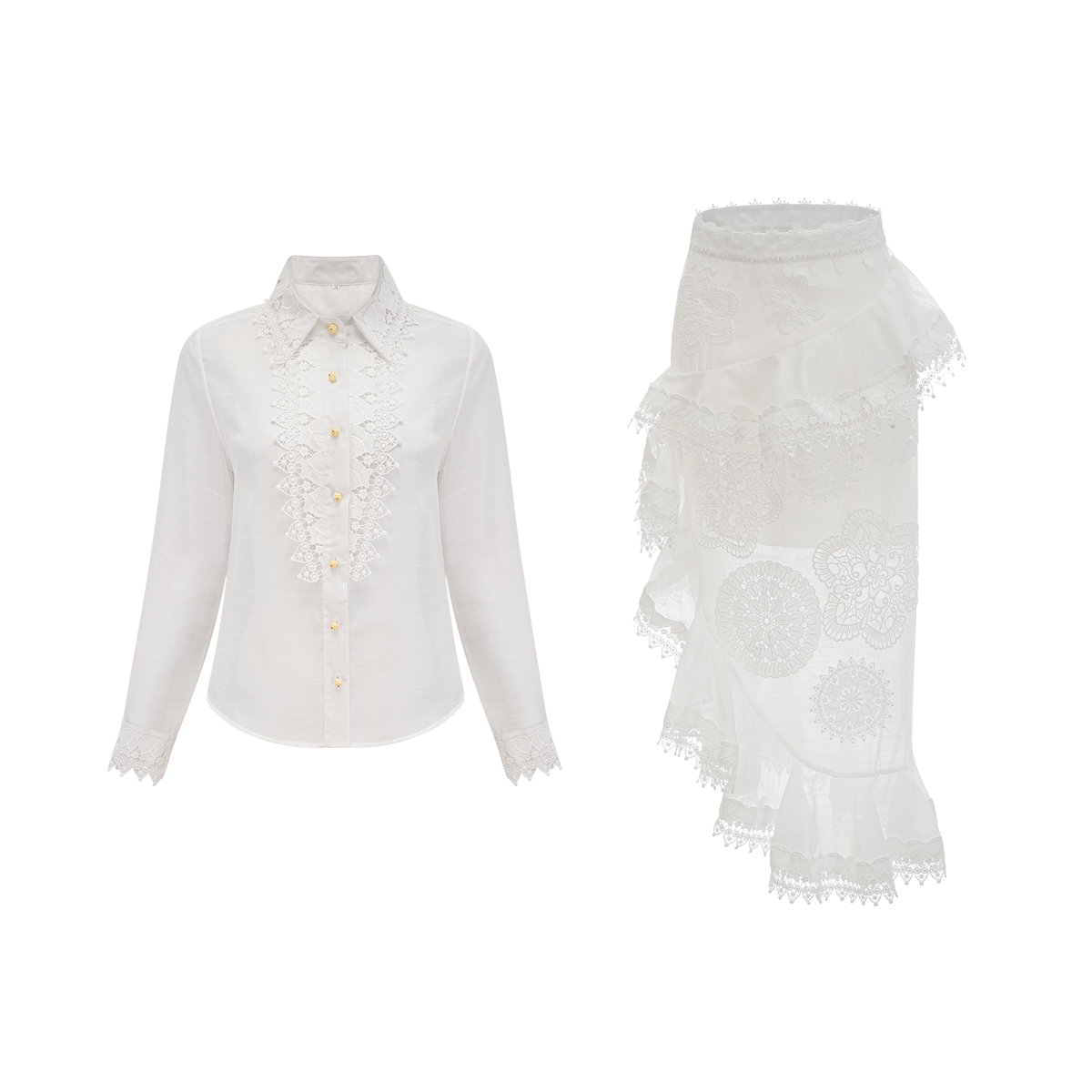 Renée Koordiniertes Semi-Transparentes Oberteil und Rock Set