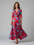 Celine | Midi-Kleid mit Wickelausschnitt