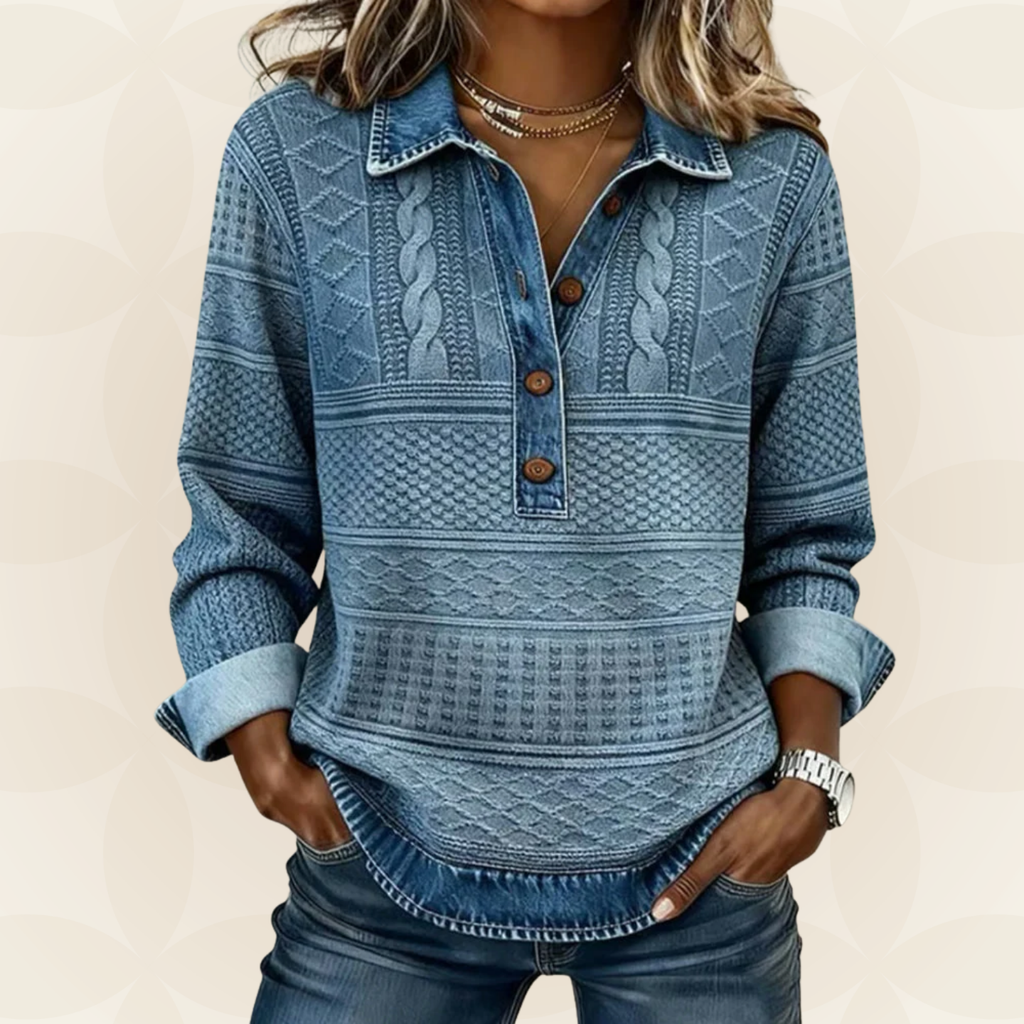 Livia – Bluse mit Kragen und Knopfverschluss