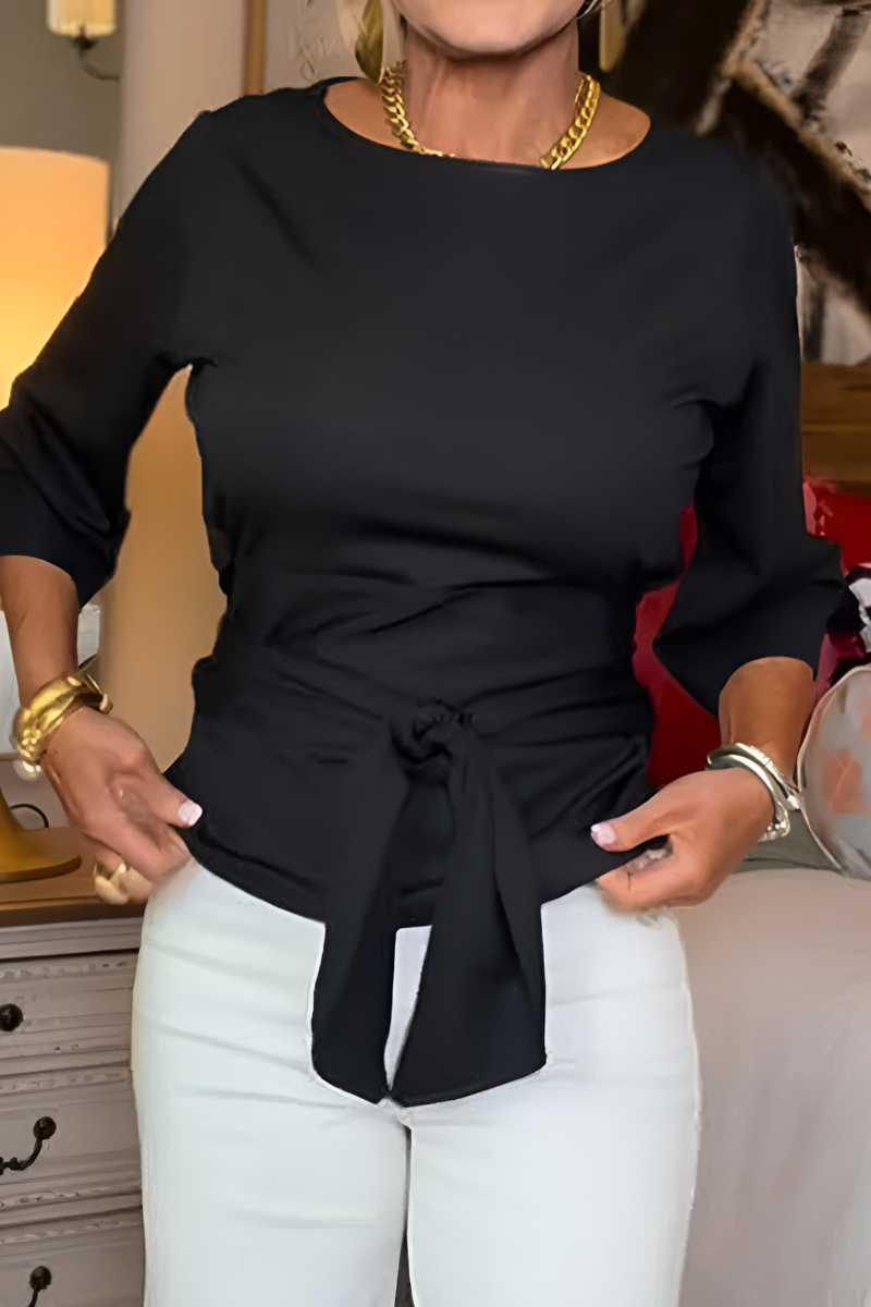 Nathalie - Elegantes Taillenshirt mit Schleifen (Kaufe 1, Erhalte 1 Gratis)