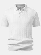 Jacquard Strick-Polo mit gedrehtem Design & Slim Fit Hose