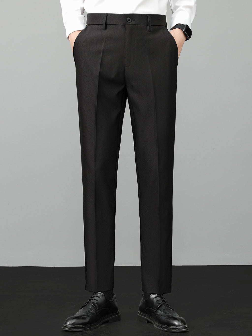 Kontrast Waffle Zip Knit Polo & Slim Fit Tapered Pants