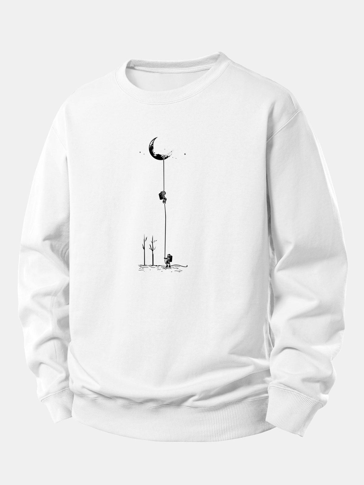 Entspannte Sweatshirt mit Mond-Astronauten-Motiv