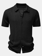Offenes Strickshirt & Kurze Hose mit Kräuselstruktur und 5-Zoll-Kordelzug