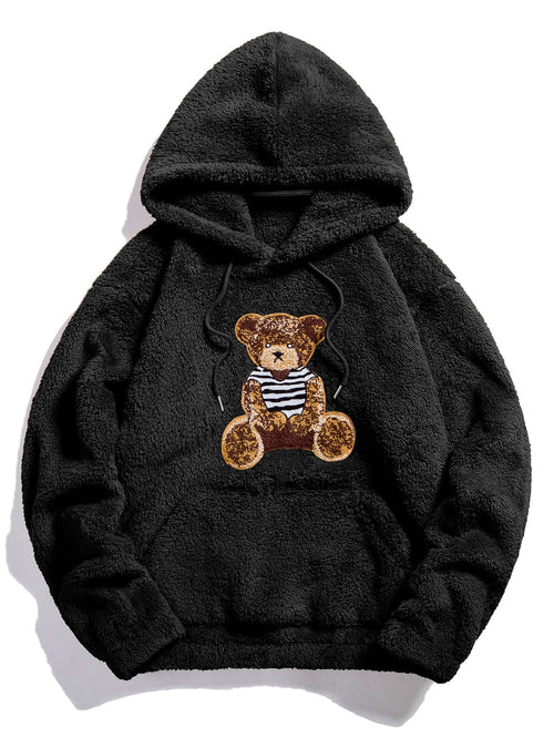 Bier Embroidered Patch Teddy Hoodie