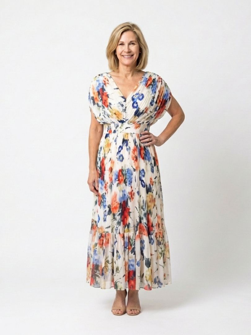 Savannah | Floral Pleated Midi Dress