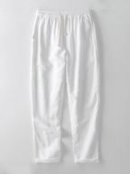 Jacquard-Design Strickhemd mit Knopfleiste & gerade Leinenhose
