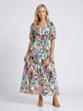 EULALIE | Blumenmuster Midi-Kleid