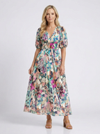EULALIE | Blumenmuster Midi-Kleid