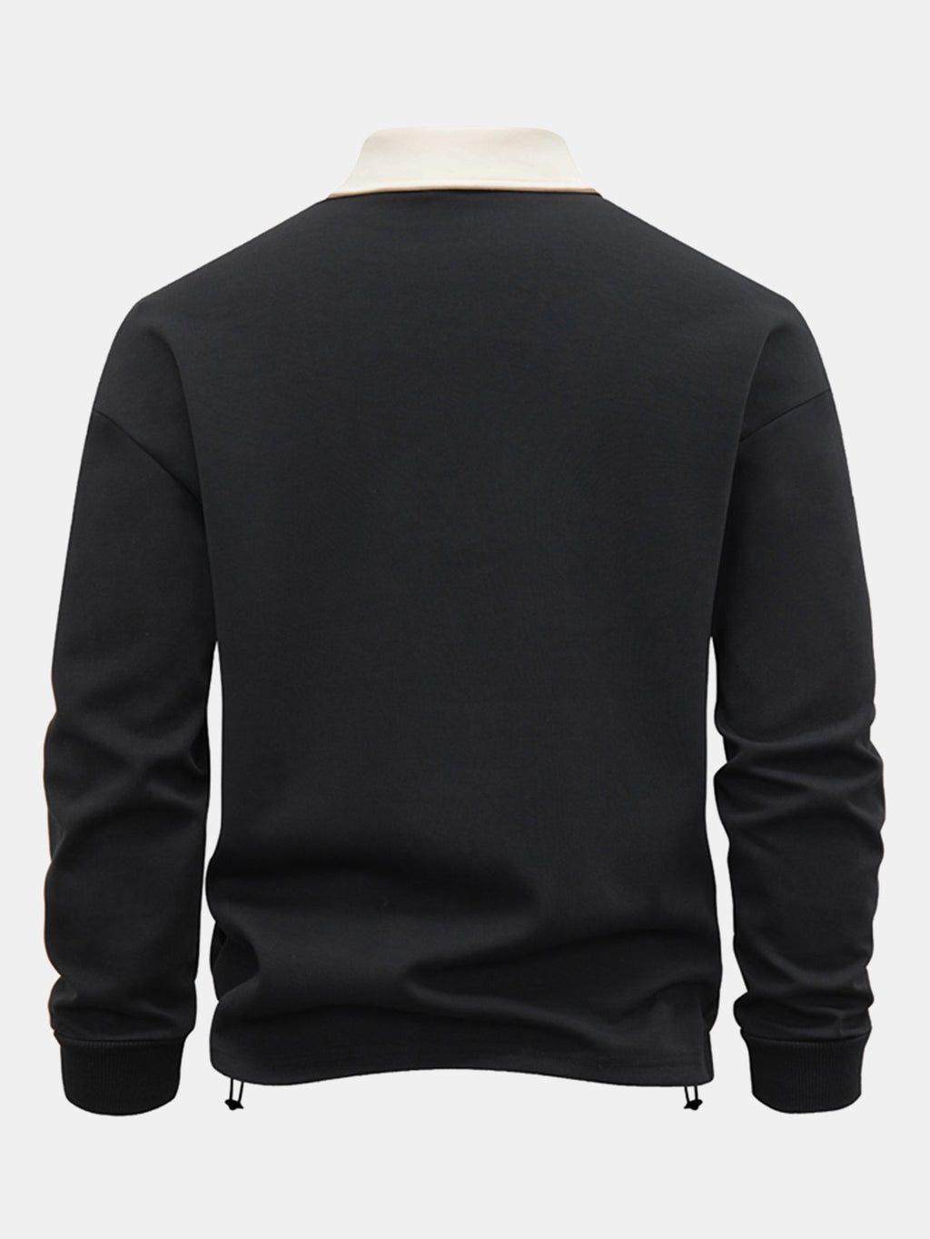 Kontraststreifen-Polo-Kragen-Sweatshirt