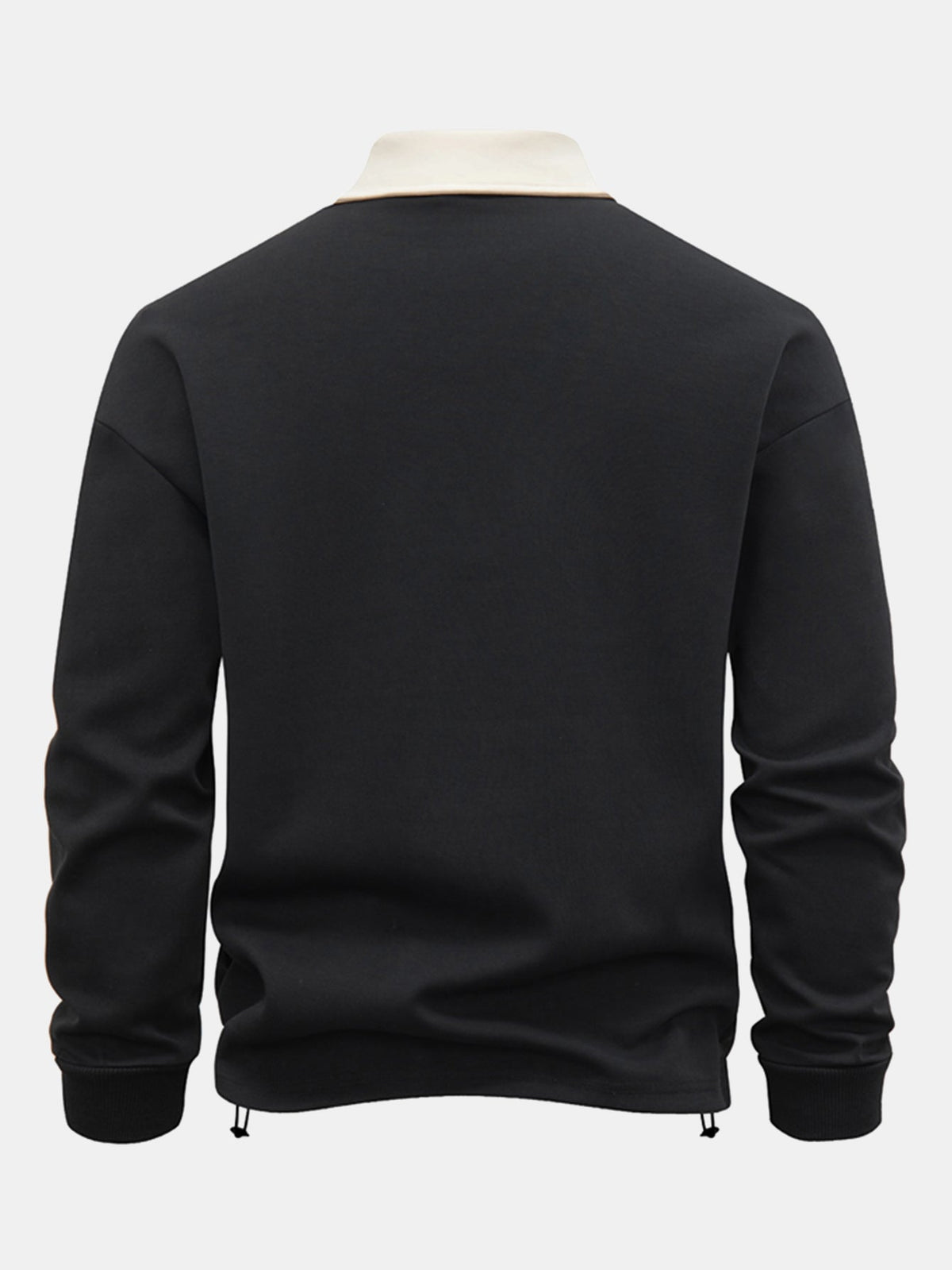 Kontraststreifen-Polo-Kragen-Sweatshirt