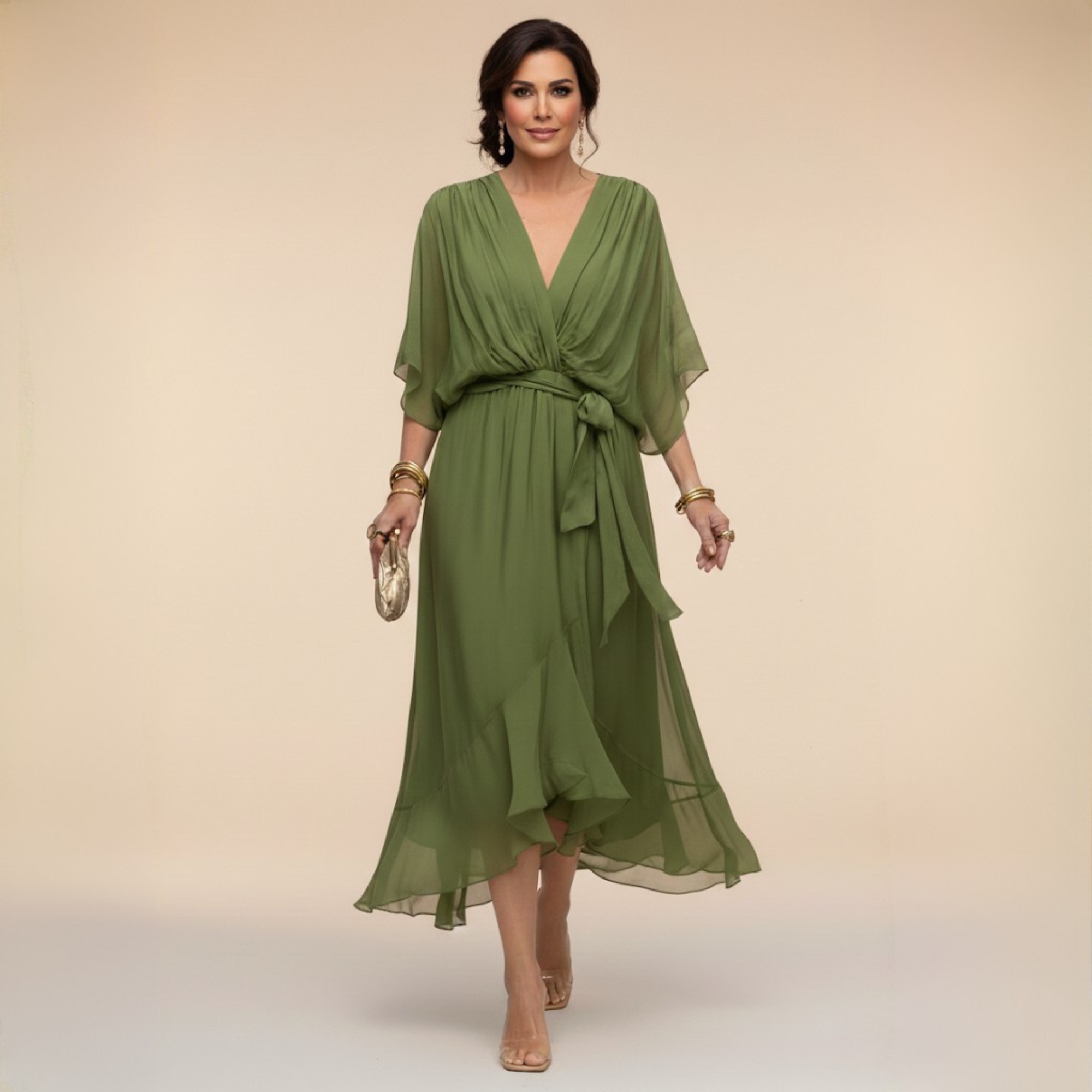 Sfumato | V-Neck Chiffon Dress