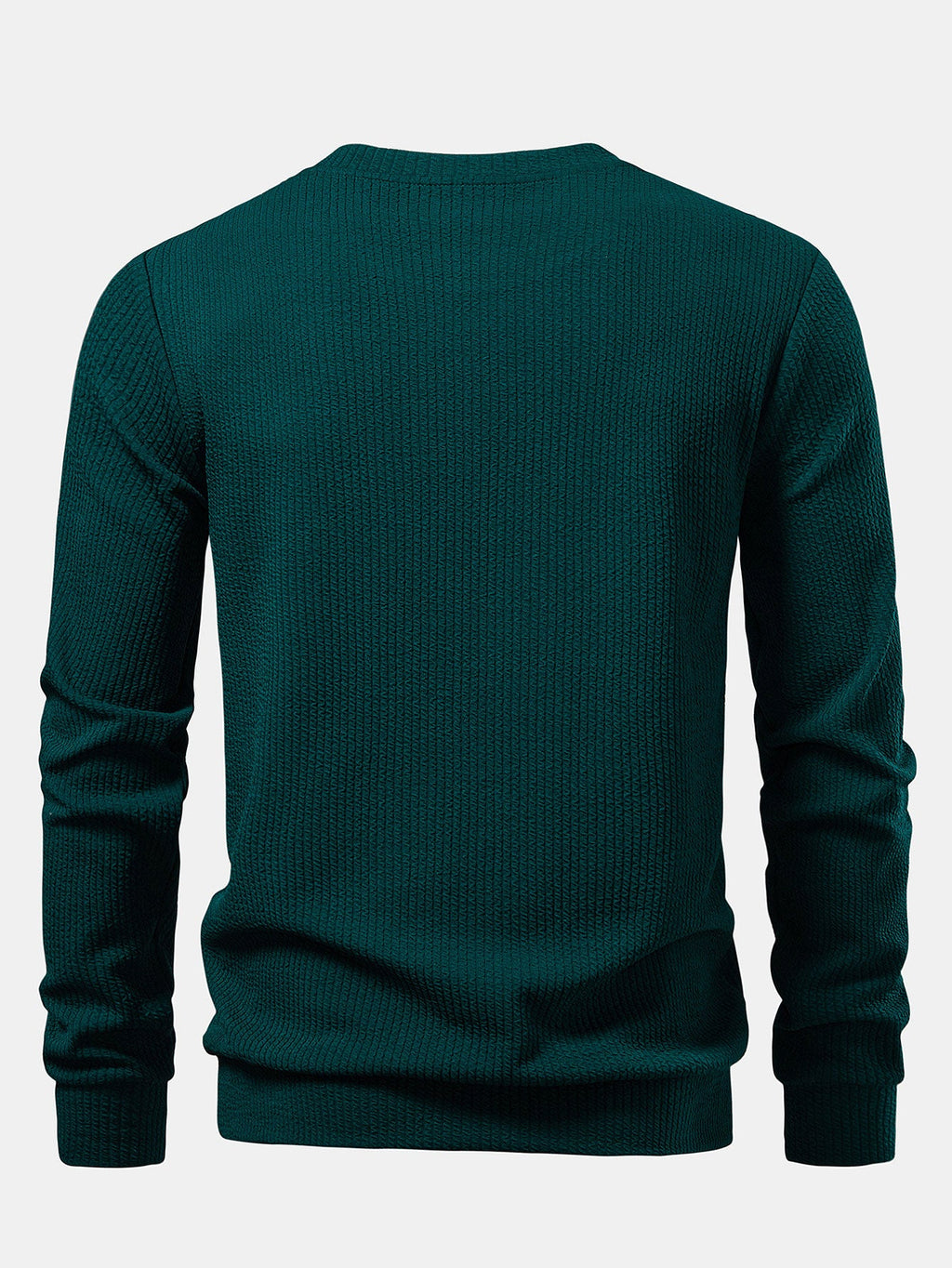 Rippstruktur-Sweatshirt mit Rundhalsausschnitt
