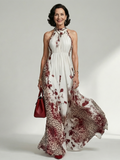 Orlune | Weißes Falten-Maxikleid