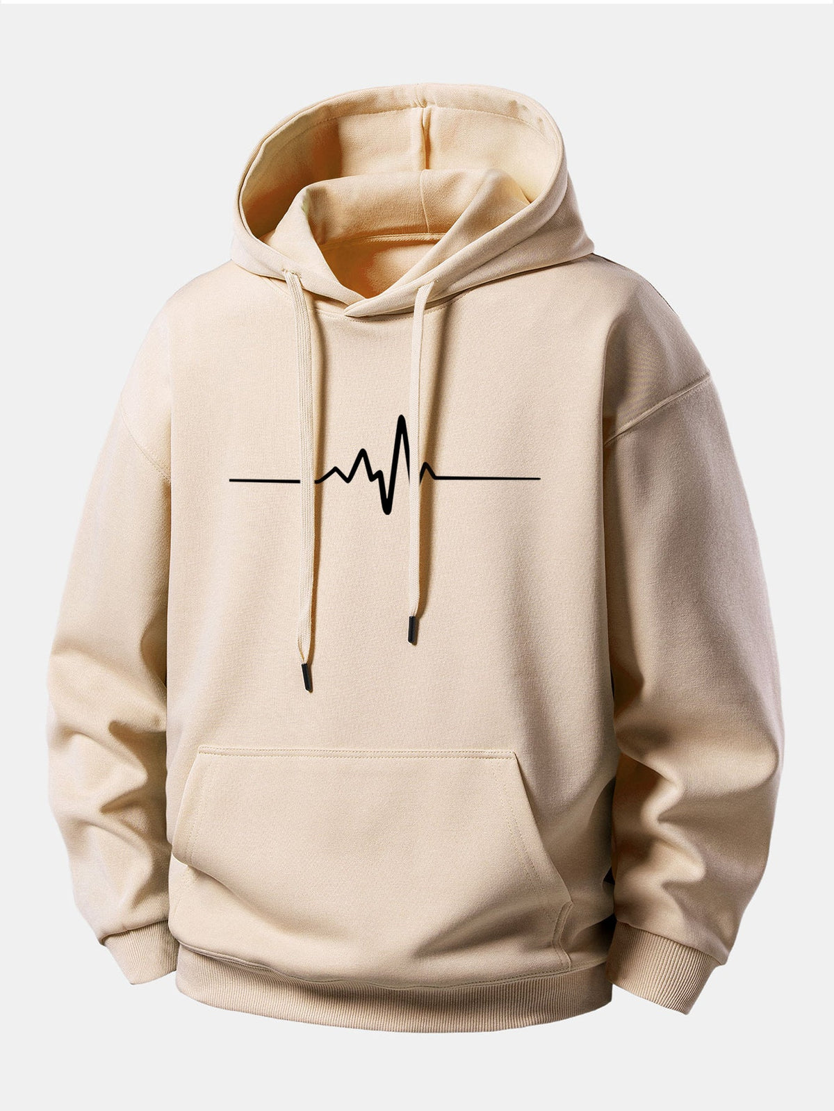 Herzfrequenz Hoodie in Bequemer Passform