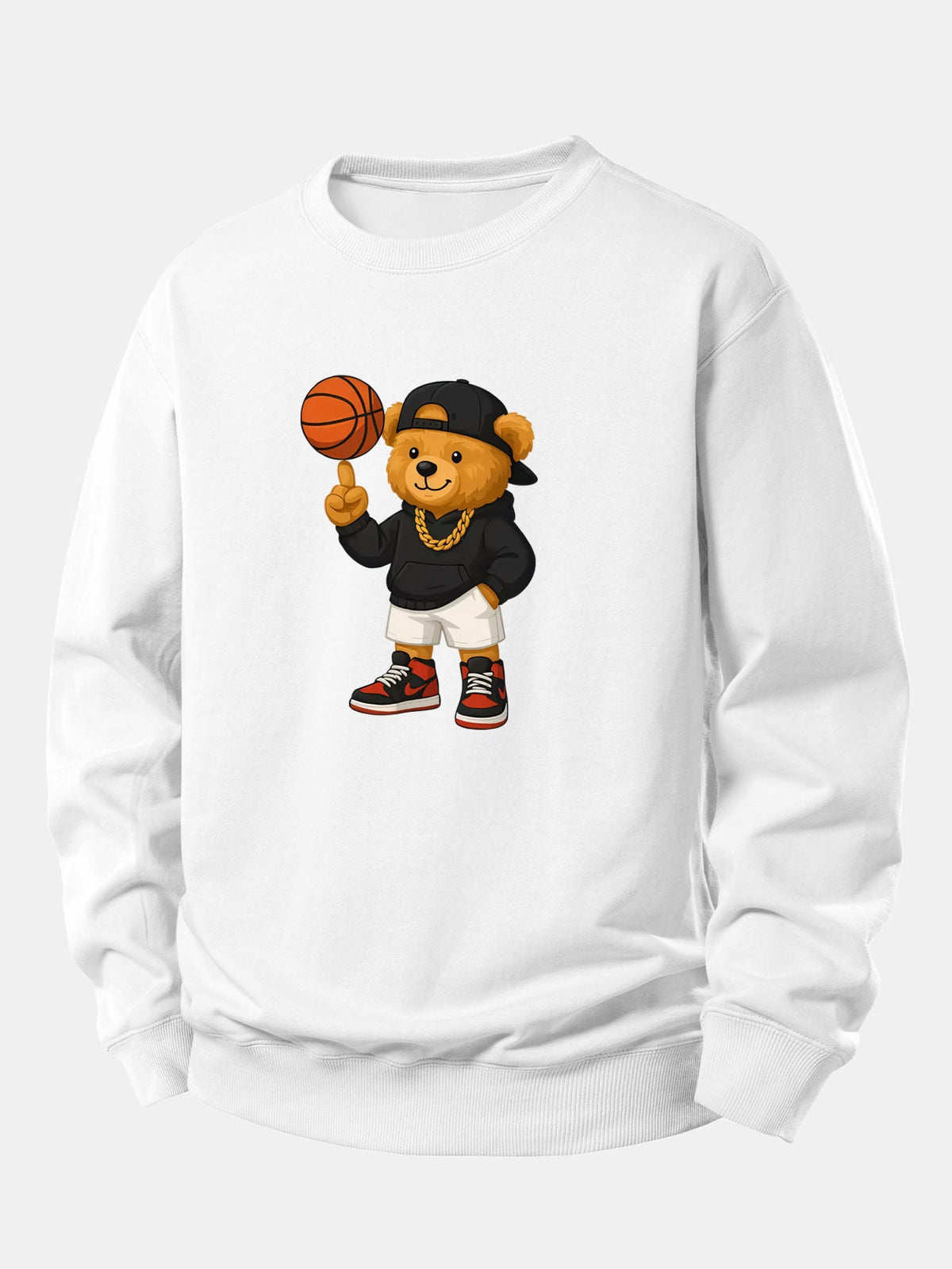 Bequemes Sweatshirt mit Basketball-Bären-Motiv