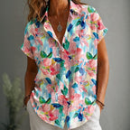 Corina | Retro Floral Print Blouse