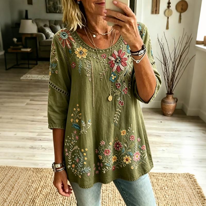Babette | Vintage-Bluse im floralen Design
