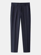 Kontrastreiches Strukturiertes Johnny-Kragen Polo mit Slim Fit Tapered Hose
