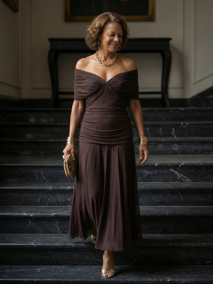 Calen | Off-Shoulder Flowing Midi Dress