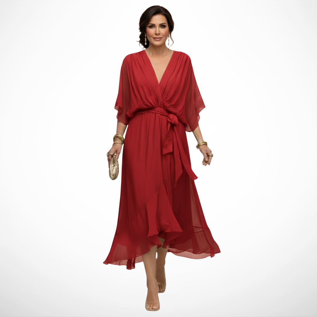Sfumato | V-Neck Chiffon Dress