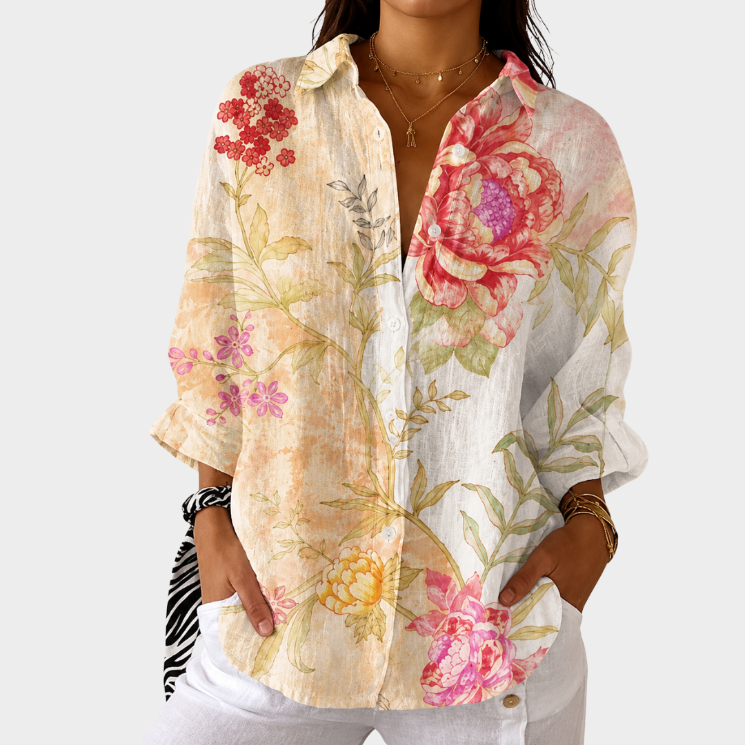 Farbenfrohe und leichte Printbluse