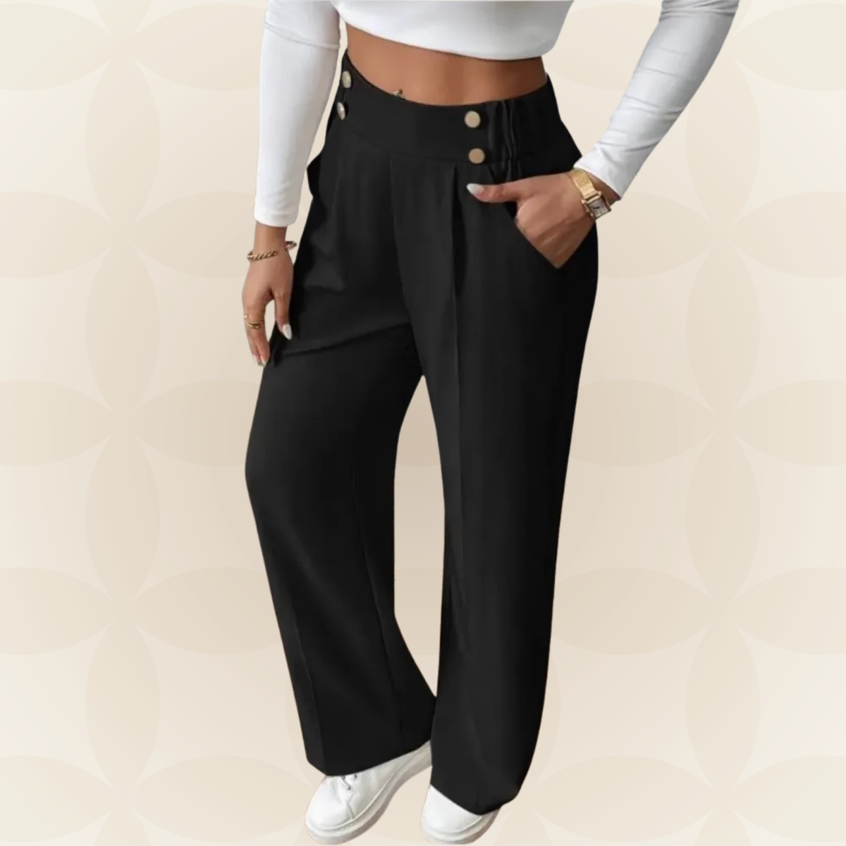 Anita - Elegante gerade Casual-Hose mit stilvollen Akzenten