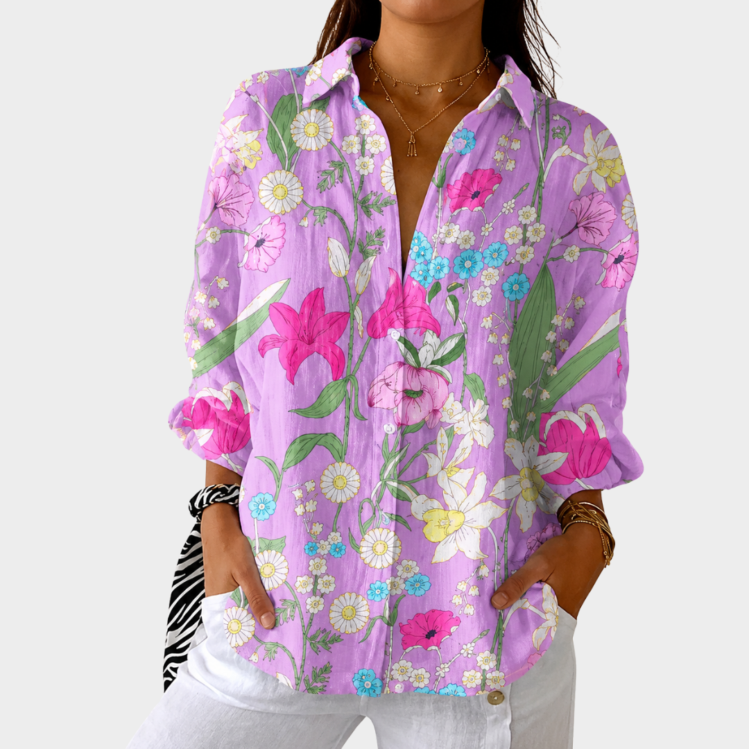Leichte, bunte Druckbluse