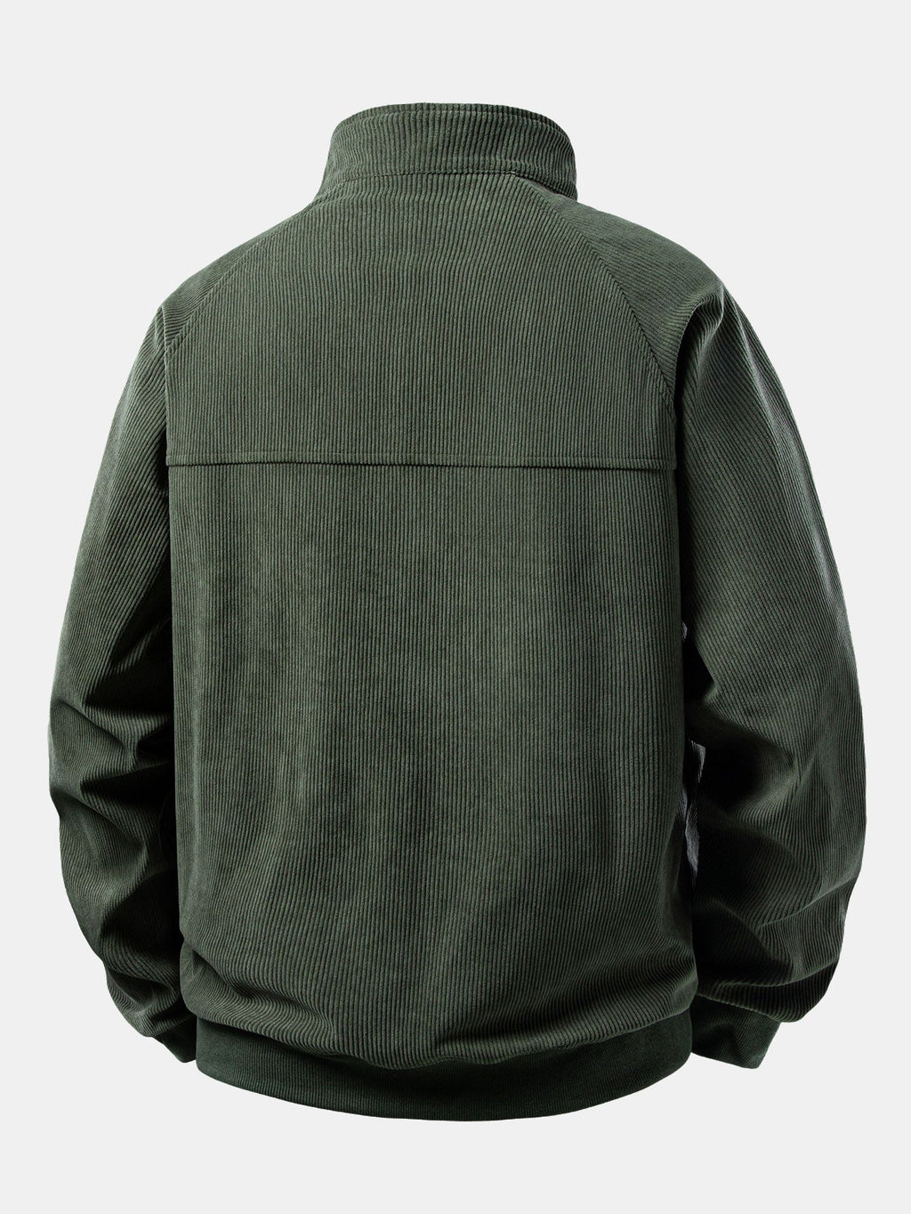 Viertelreißverschluss-Sweatshirt mit Rippcord-Raglanärmeln
