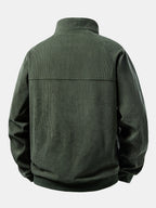 Viertelreißverschluss-Sweatshirt mit Rippcord-Raglanärmeln