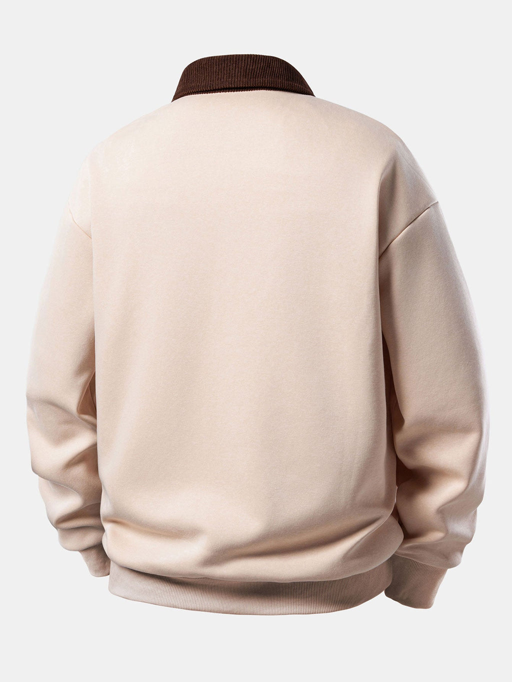 Gemütliches Corduroy-Polo-Sweatshirt mit kontrastierendem Brooklyn-Print