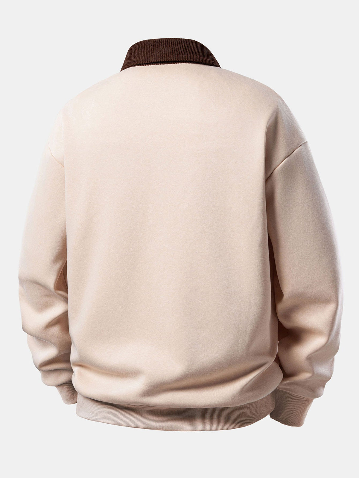 Gemütliches Corduroy-Polo-Sweatshirt mit kontrastierendem Brooklyn-Print