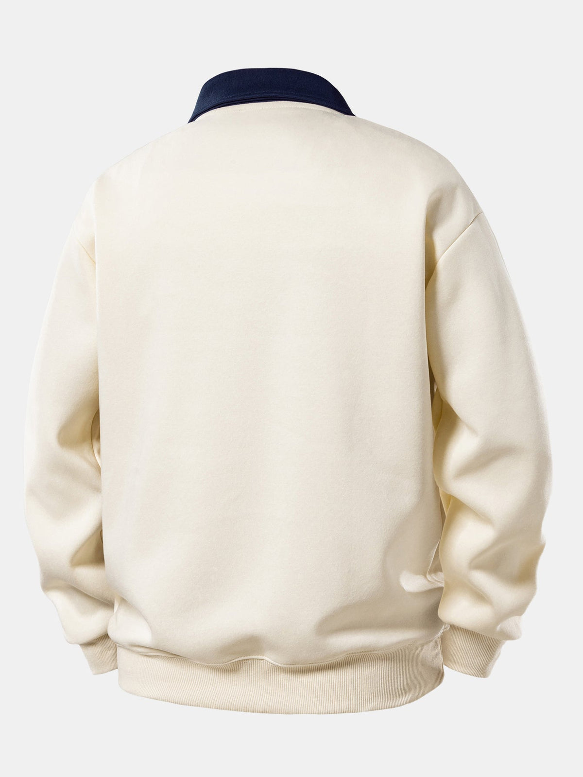 Bequemes Kontrast-Polo Sweatshirt mit entspannter Passform