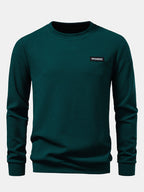 Rippstruktur-Sweatshirt mit Rundhalsausschnitt