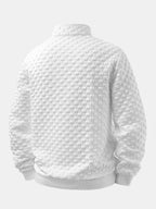 Viertelreißverschluss Sweatshirt im Checkerboard-Jacquard-Design