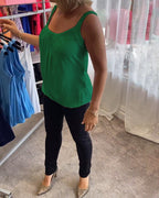 Lies | Geplisster lässiger ärmelloser Top aus echtem Material