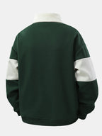 Farbblock-Patchwork Polo Sweatshirt im Lässigen Schnitt