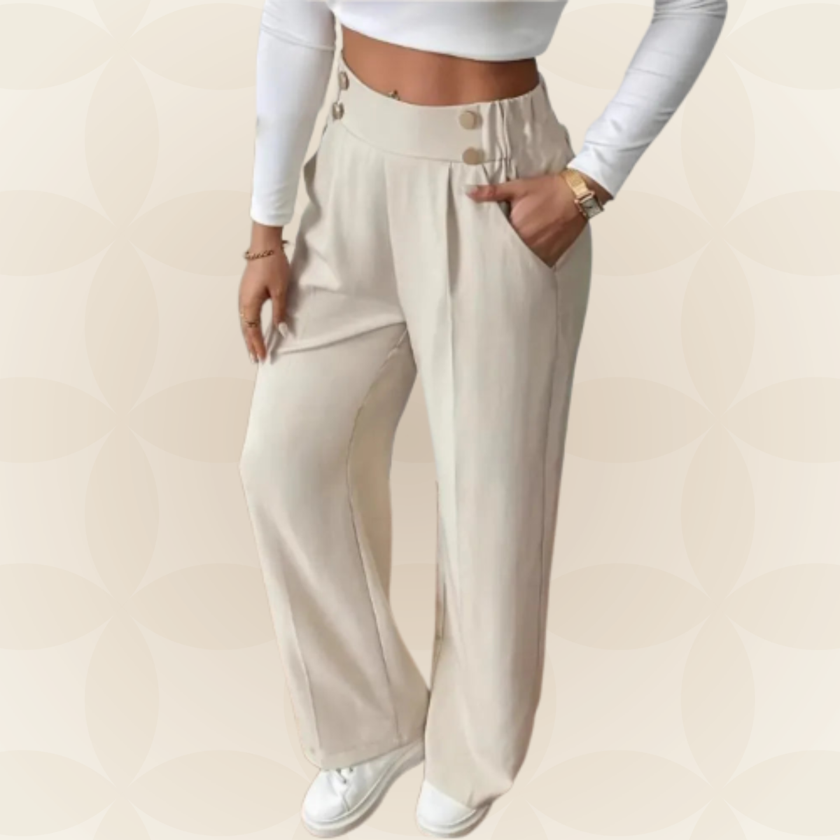 Anita - Elegante gerade Casual-Hose mit stilvollen Akzenten