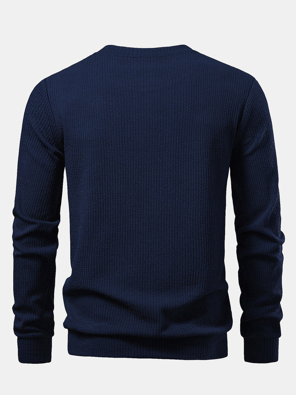 Rippstruktur-Sweatshirt mit Rundhalsausschnitt