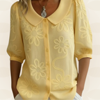 Jeanet – Bluse mit floralem Stickdesign
