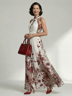 Orlune | Weißes Falten-Maxikleid