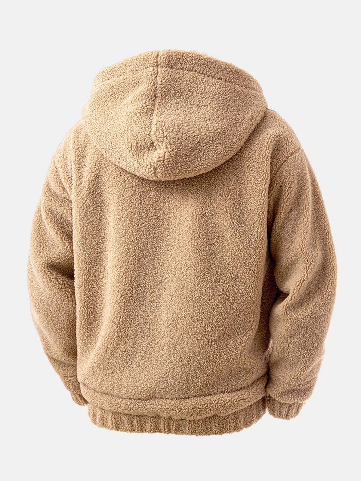 Kontrast Ruitjes Teddy Kapuzenpullover mit Reißverschluss