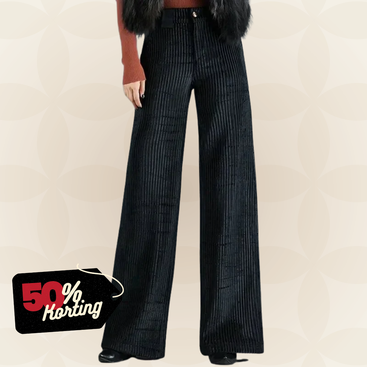 High-Waisted Corduroy Pants