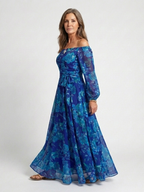 Aspen | Floral Maxi Dress with Off-Shoulder Design
