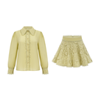 Hélène Floral Embroidered Blouse and Skirt Set