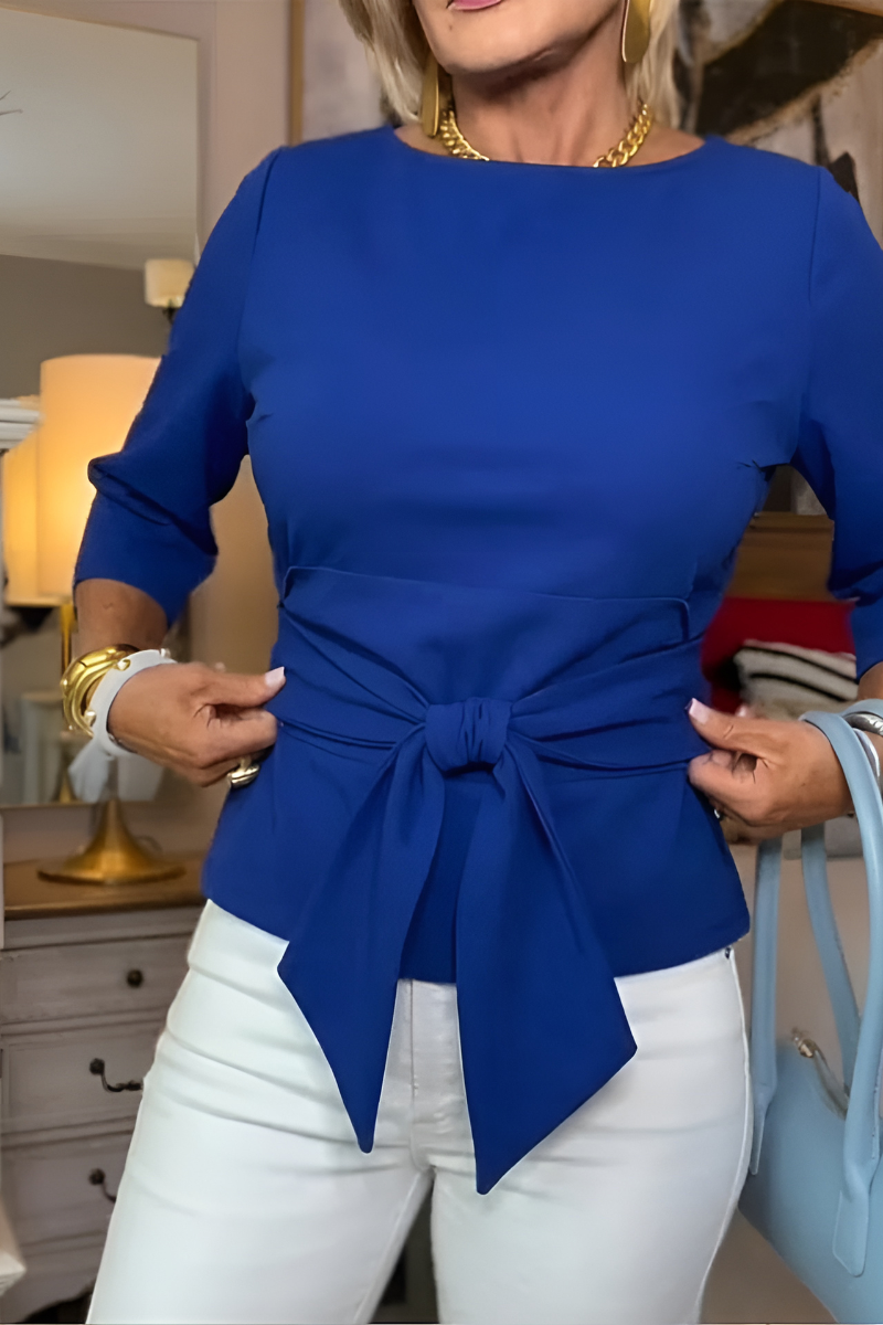 Nathalie - Elegantes Taillenshirt mit Schleifen (Kaufe 1, Erhalte 1 Gratis)