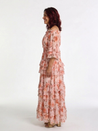 ROSALIE | MAXI DRESS WITH FLORAL RUFFLES