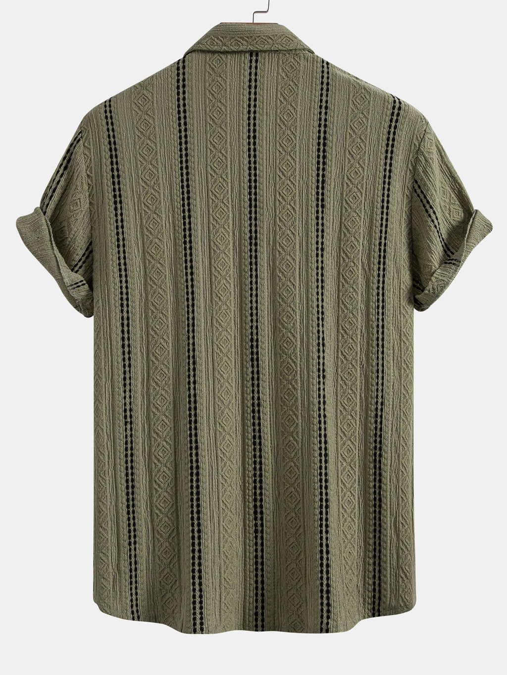 Geometrisches Jacquardhemd mit Knöpfen und Kurzshorts mit Kordelzug und gekreuzter Textur, 5"
